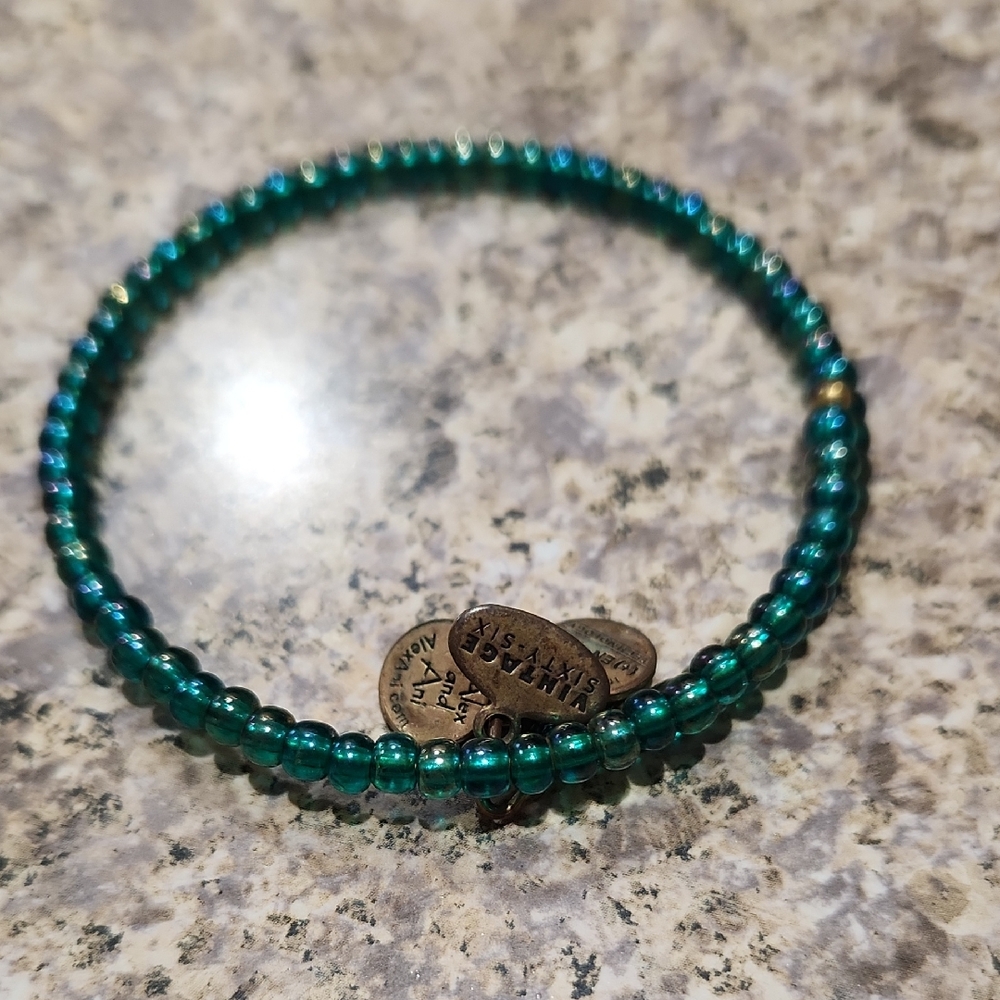 Alex and Ani Green Beaded Bracelet